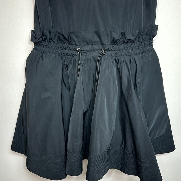 Jonathan Simkhai Ruffle Tank Cinched Waist Mini Dress Black - Picture 3 of 5